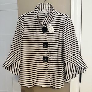 Joseph Ribkoff lightweight navy striped jacket.